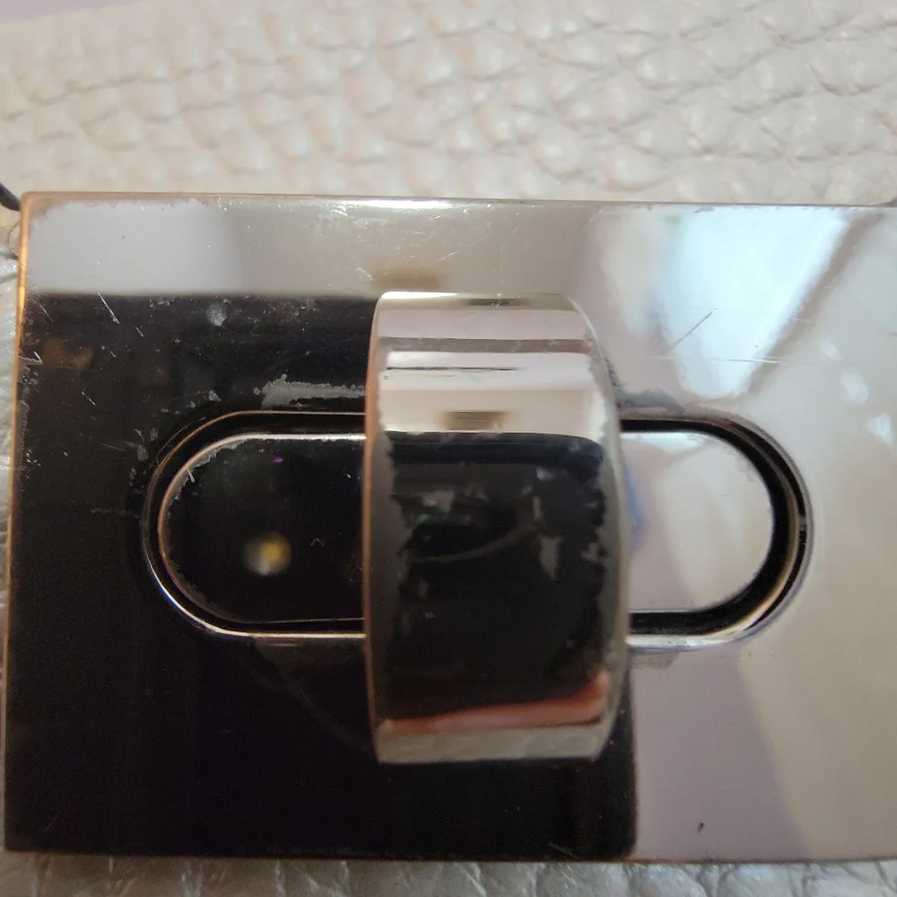 Charles Jourdan White Pearl Pebble Leather Purse - Picture 8 of 16